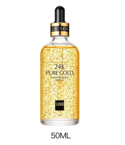 24K gold nicotinamide anti-ageing face serum gel in 15ml, 50ml and 100ml sizes