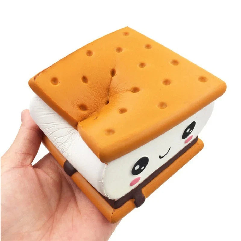 Chocolate-filled biscuit-shaped toy with a playful and unique design