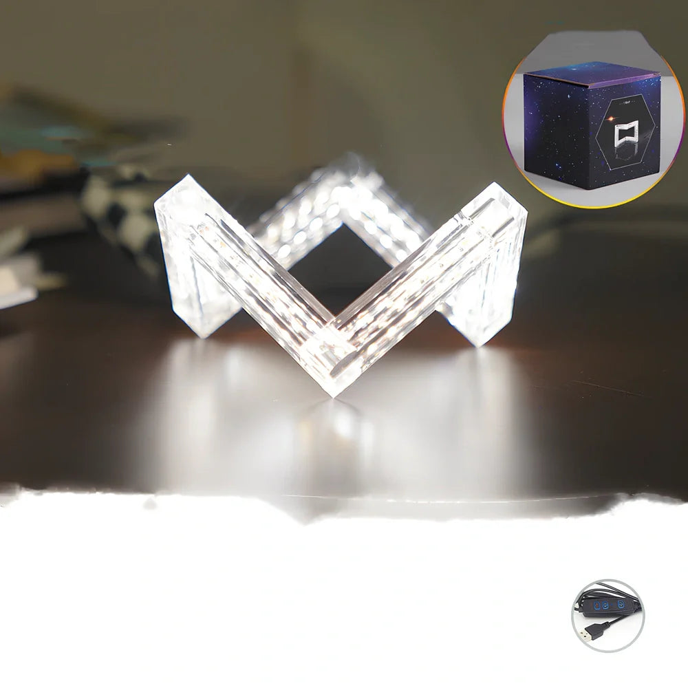 Acrylic Bluetooth desk lamp with compact 12cm design and intelligent lighting control featuring six light modes