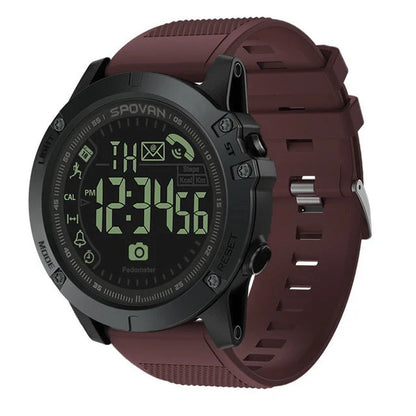 Round electronic fitness watch with waterproof feature and call notifications