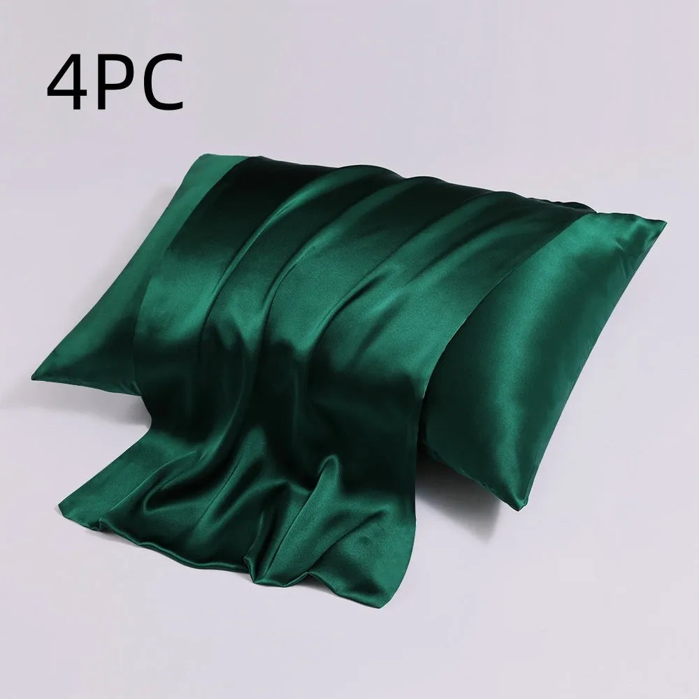 Silk pillowcase with zip closure showing double-sided texture in modern simplicity style