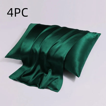 Silk pillowcase with zip closure showing double-sided texture in modern simplicity style