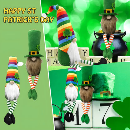 St Patrick's Day faceless doll dwarf plush decoration in cloth, cartoon style, available in 01 and 02 sizes and 01color or 02color.