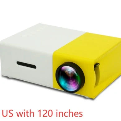 Compact 1080p HD home cinema projector with versatile connectivity and adjustable display settings
