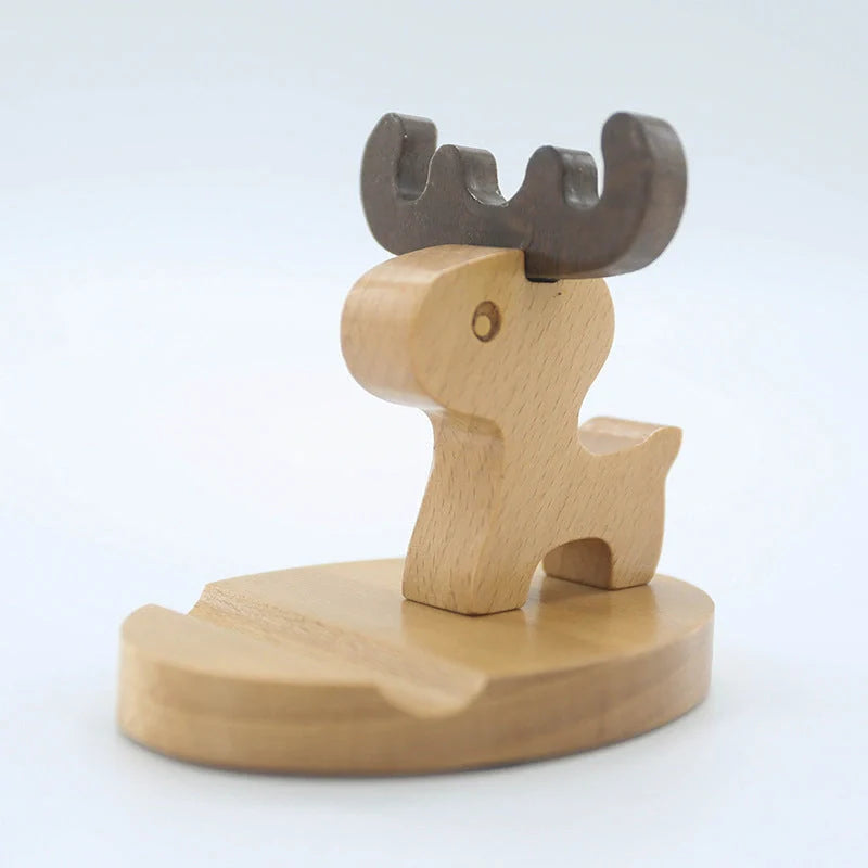 Custom beech wood lazy phone holder with various designs for hands-free convenience