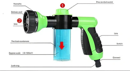Foam telescopic water gun 22.3cm size with high-pressure nozzle and quick connector for car wash and garden use