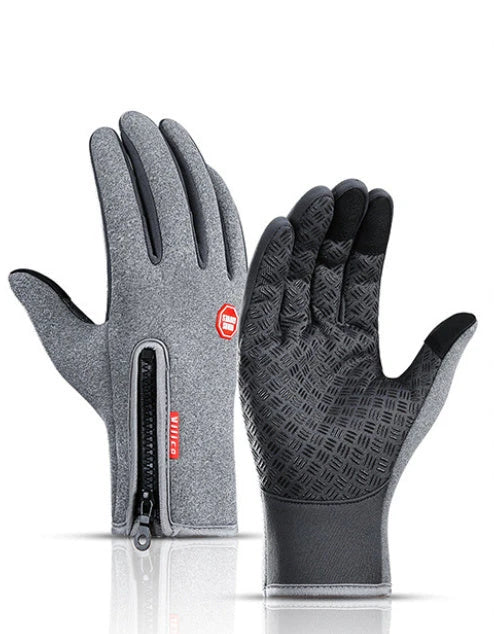 Pair of durable touchscreen-compatible winter riding gloves in various colors