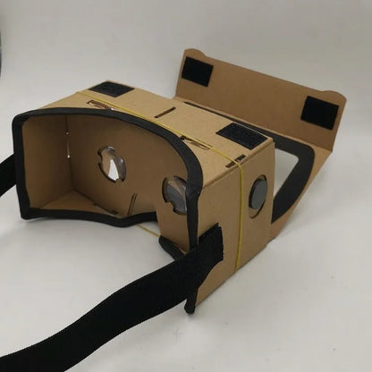 VR Cardboard Glasses foldable headset for 6-inch smartphones with 3D lenses and adjustable straps