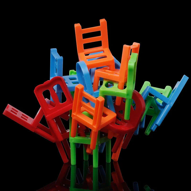 Colourful Balance Chairs Stacking Game for educational family fun