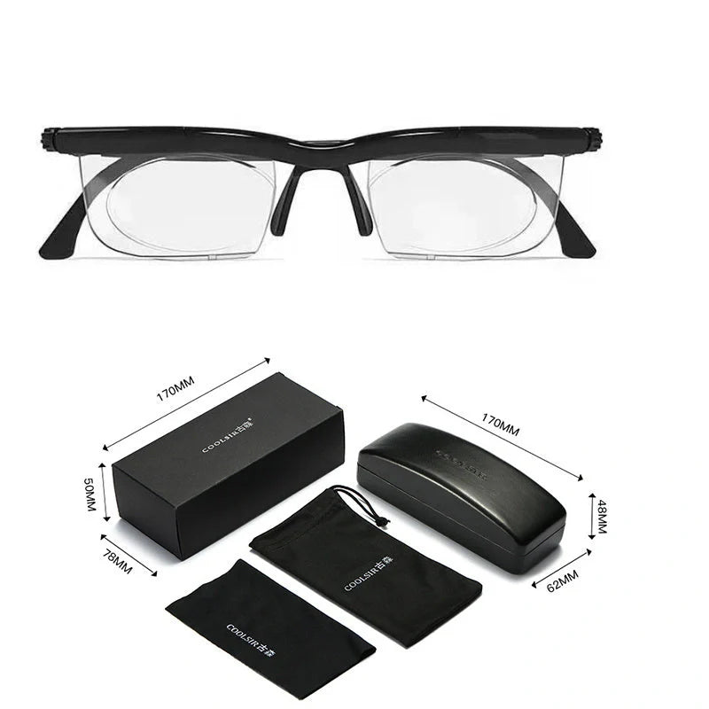 Adjustable Focus Sight Glasses with variable magnification and durable polycarbonate lenses