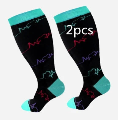 Premium plus size compression socks with breathable bamboo fibers, innovative compression technology, and stylish designs for active lifestyles