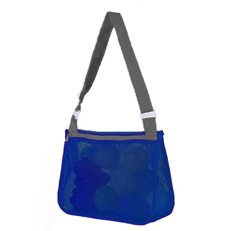 Children's Travel Toy Storage Bag in Nylon Mesh for Organising Shoes, Clothing and Sundries, Modern Simple Style with Drawstring Closure, Measuring 20x25x8cm, Available in Multiple Solid and Two-Tone Colour Options