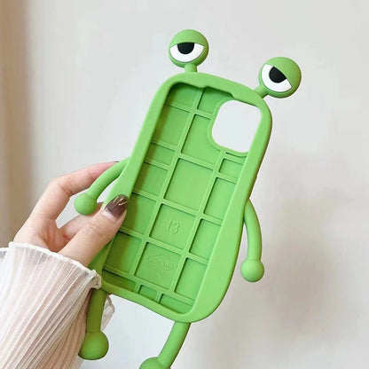 Cartoon Cute Shockproof Bumper Cover for iPhone with 3D frog design