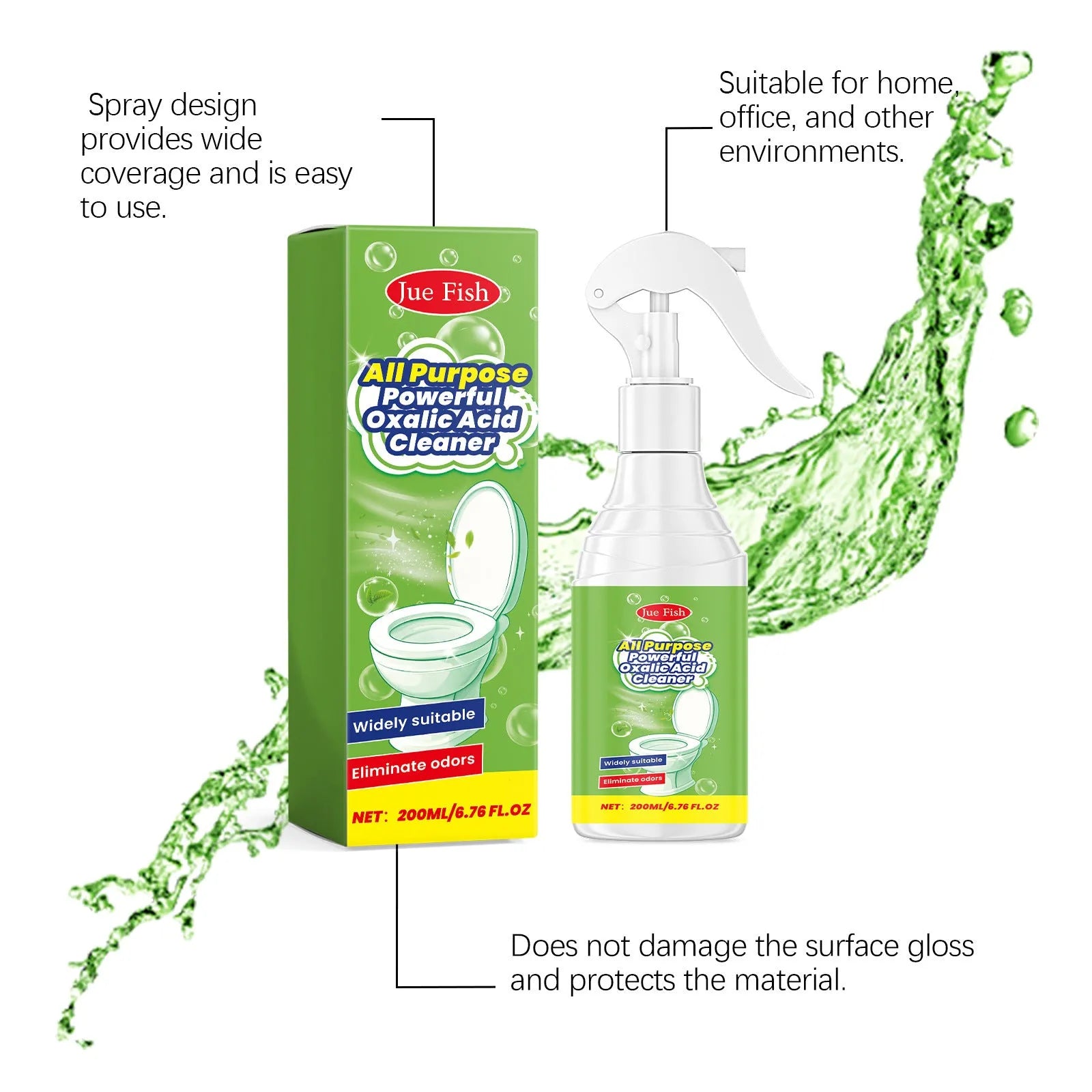 200ml bottle of multi functional household grease cleaning spray with spray nozzle.