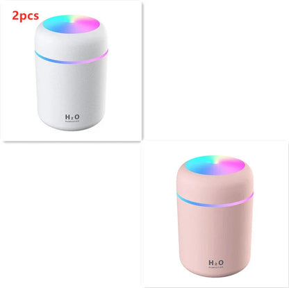 Compact and quiet bedroom humidifier with soothing colour-changing lights for a relaxing sleep environment