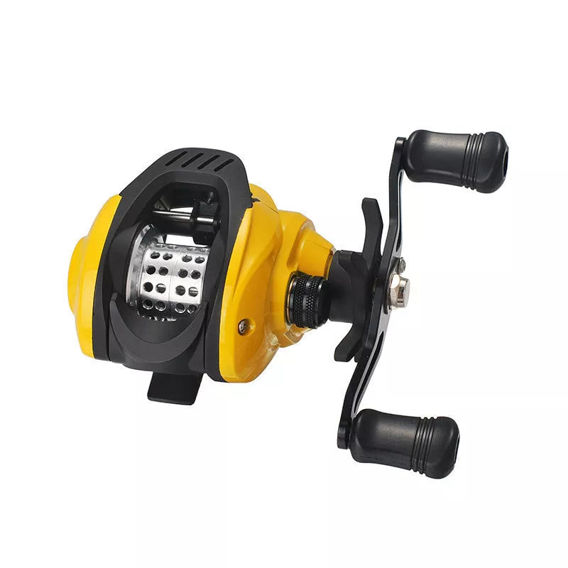 Small Yellow Water Drop Wheel Fishing Reel with 17+1 bearings and 8KG braking force
