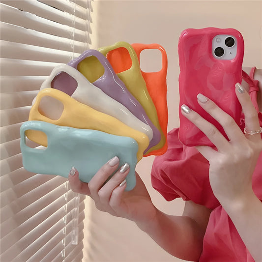 3D macaron candy coloured all-inclusive TPU phone case for iPhone with bracket and magnetic suction, shown in five colours