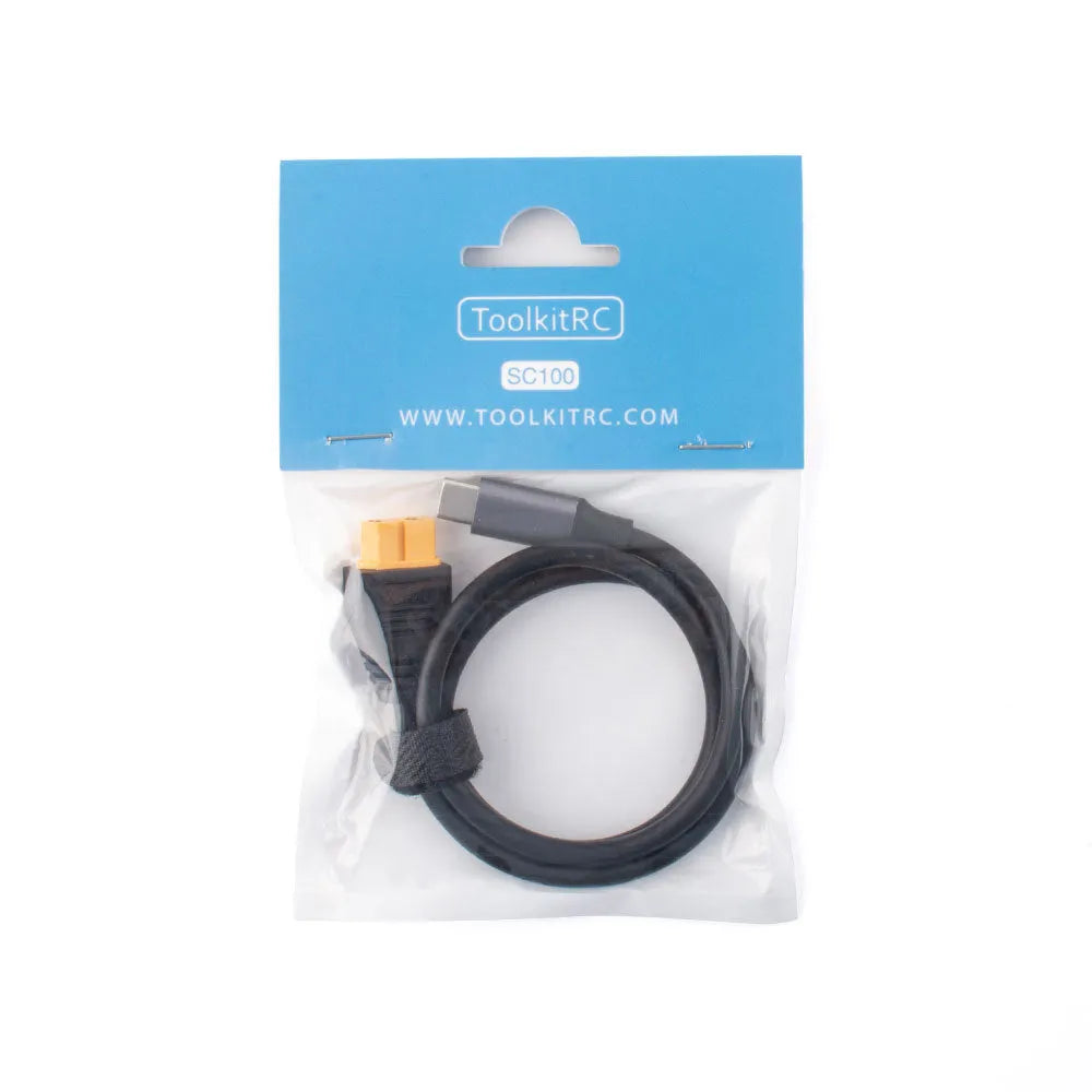 20V USB-C charger adapter cable with silicone sheath, 2-core, 0.5m, SC100 model