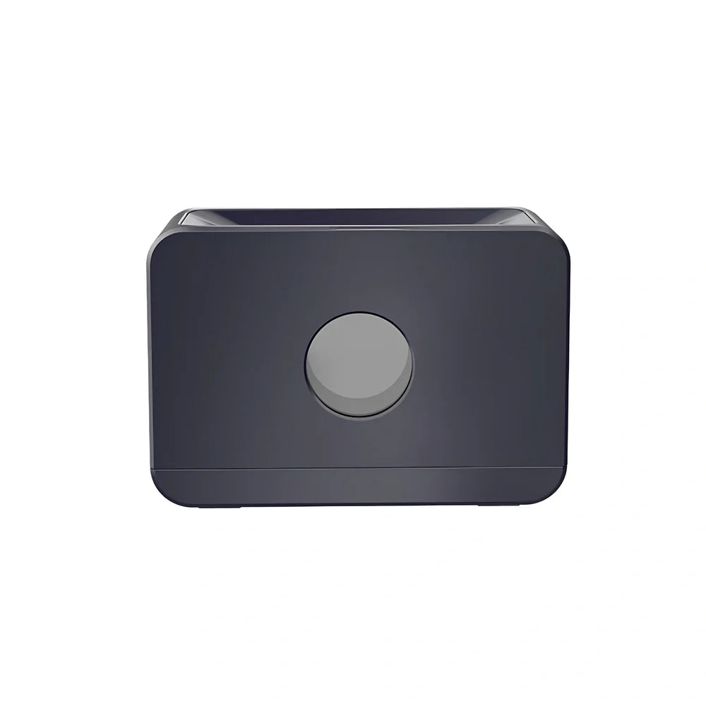 Square two-colour flame aromatherapy humidifier showing black unit with blue and orange flame lighting effect