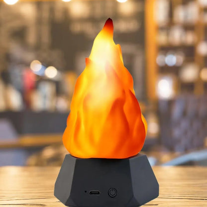 Flame-shaped solar decorative lights with gold charging base for outdoor courtyard and camping use