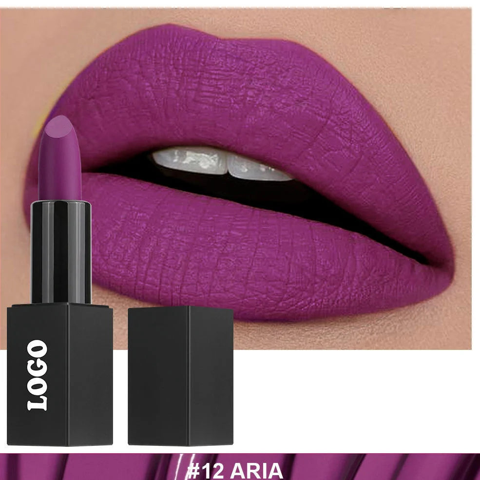 Beauty Does Not Fade waterproof matte lipstick in standard case with anti-discoloration technology