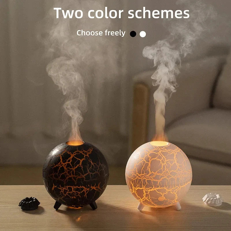 Creative Planet Colourful Atmosphere Lamp USB Humidifier in black and white crack finishes