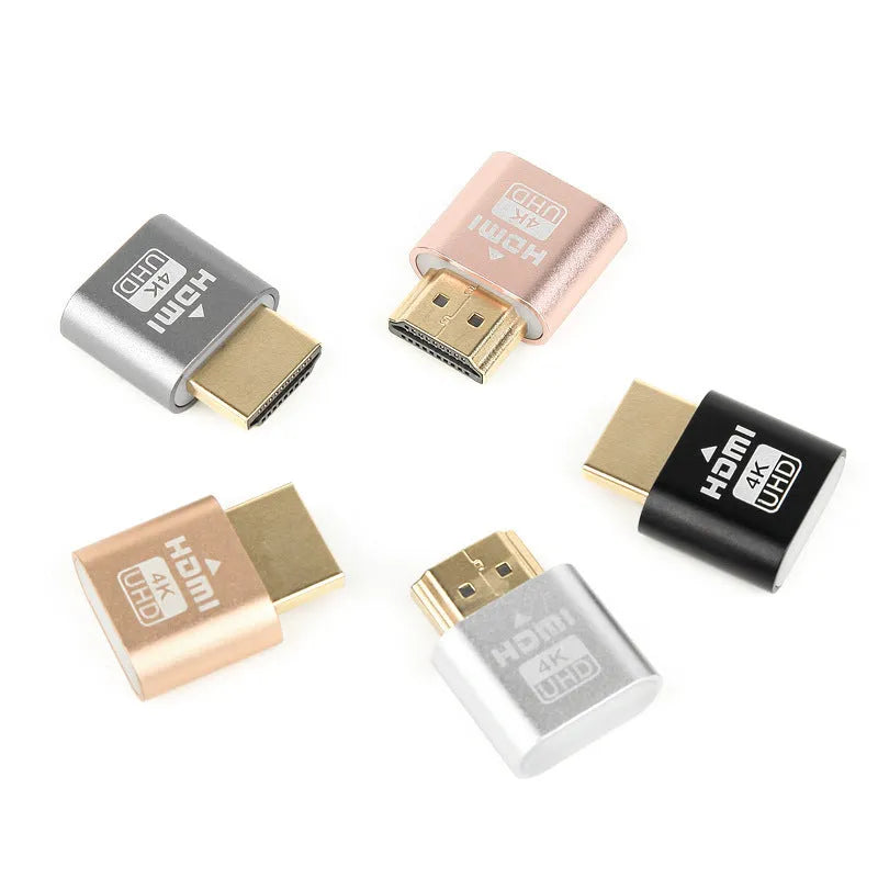 26.5mm HDMI virtual display dongle for graphics card with gold silver black rose gold interface options