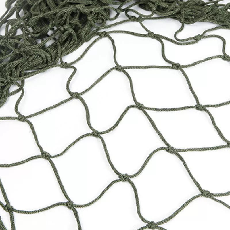 Bold Nylon Rope Net Hammock in green or blue, perfect for indoor and outdoor relaxation