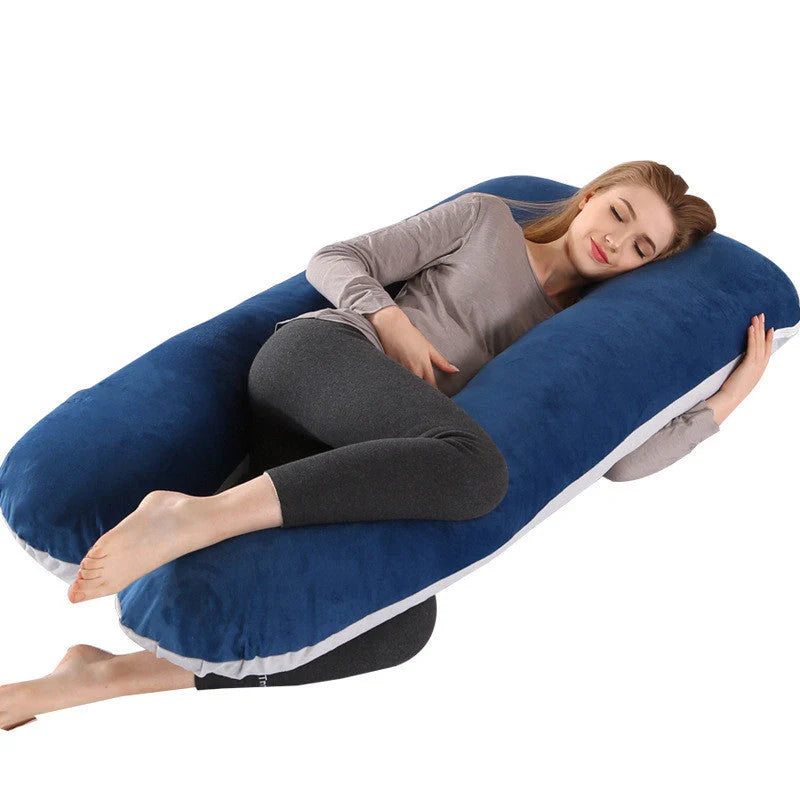 Comfort U-Shape Pregnancy Pillow with removable pure cotton cover for expectant mothers