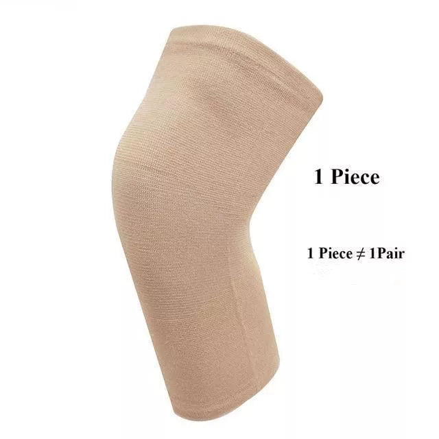 Knee support sleeves for joint pain and arthritis relief in black, skin, and gray