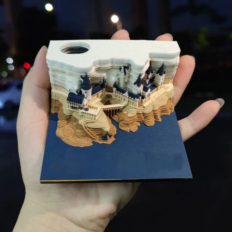 Enchanting 3D paper carving calendar notepad with intricate designs and practical features for everyday use