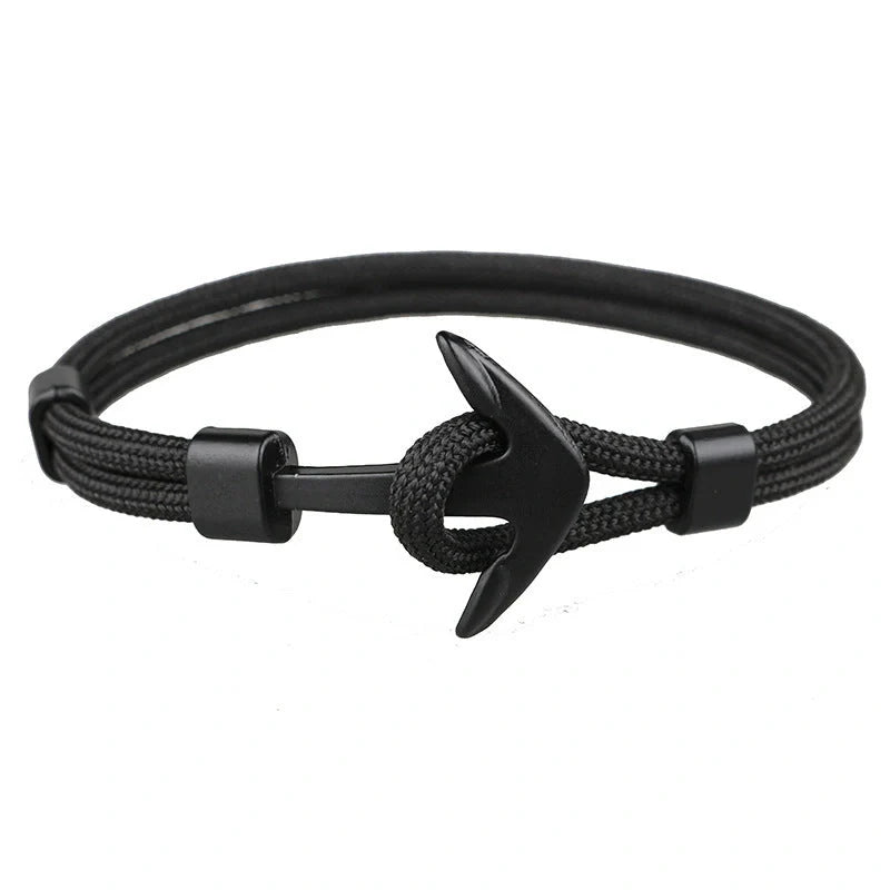 Stylish unisex anchor bracelet with hand strap, perfect for nautical fashion enthusiasts