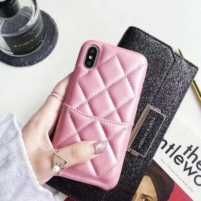 Genuine leather iPhone case for XS Max XR 8 7 models in black pink red colours
