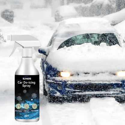 60ml car window deicing snow melting agent spray bottle measuring 13.8x9.3cm