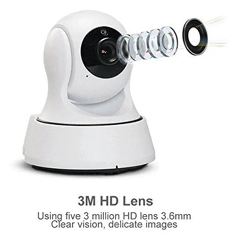 720p HD Wi-Fi home security camera with night vision and sleek, modern design