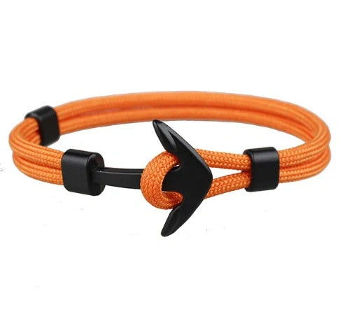 Stylish unisex anchor bracelet with hand strap, perfect for nautical fashion enthusiasts