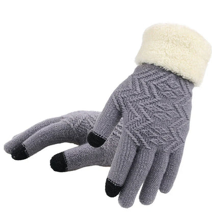 Cosy knitted gloves in a variety of classic winter colours, perfect for staying warm and stylish during the British cold season.