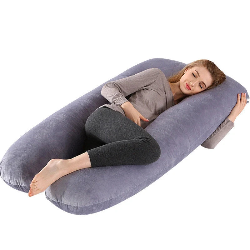 Comfort U-Shape Pregnancy Pillow with removable pure cotton cover for expectant mothers