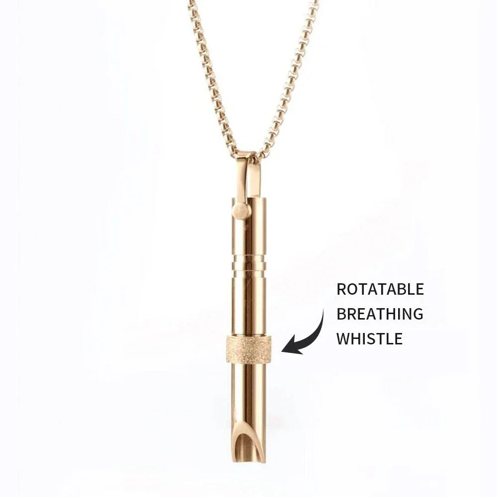 Stainless steel mindfulness breathing necklace with spinner for anxiety and panic attack relief