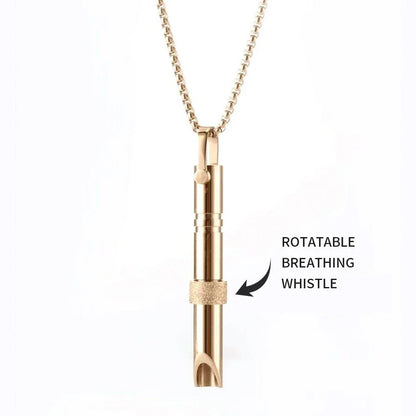 Stainless steel mindfulness breathing necklace with spinner for anxiety and panic attack relief
