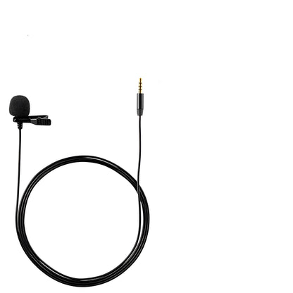 Wired lavalier lapel microphone with clip and 3.5mm jack connector for voice recording