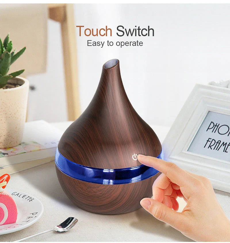 Elegant ultrasonic essential oil diffuser with whisper-soft mist and soothing aromas for relaxing home ambience