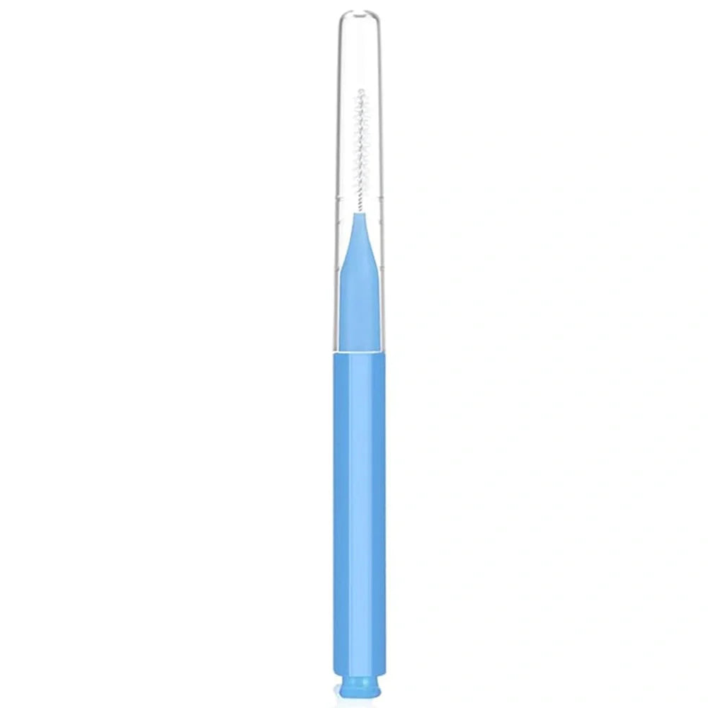 Micro eyebrow and lash brush set with bendable heads in five colours, including spoolies and protective caps