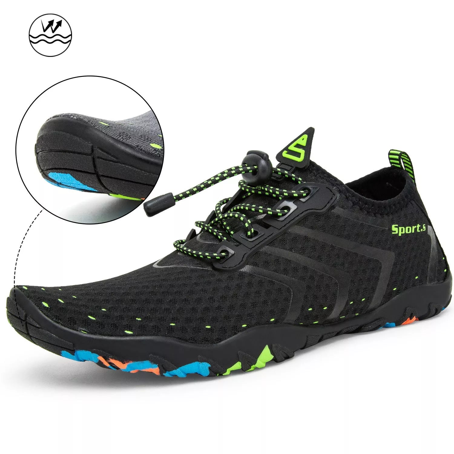 Men's lightweight waterproof beach wading shoes in various colours