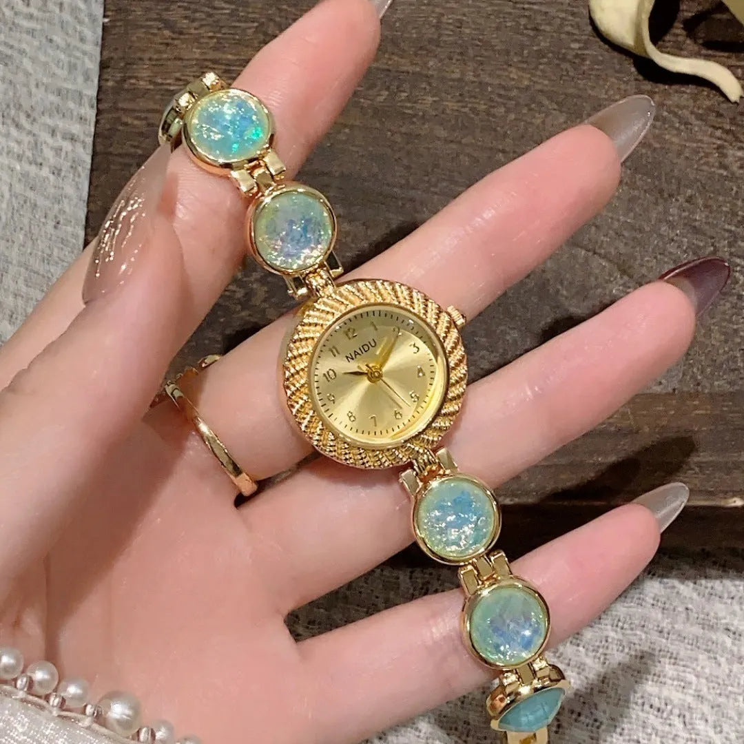 Women's quartz watch with 25mm round dial in a choice of six colours including Milky White, Dark Green, and Cherry Pink.