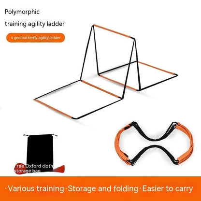 Plastic butterfly agility ladder laid flat for youth fitness and coordination training.