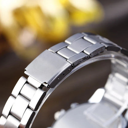 Blu-ray FRP Watch with stainless steel strap and black dial