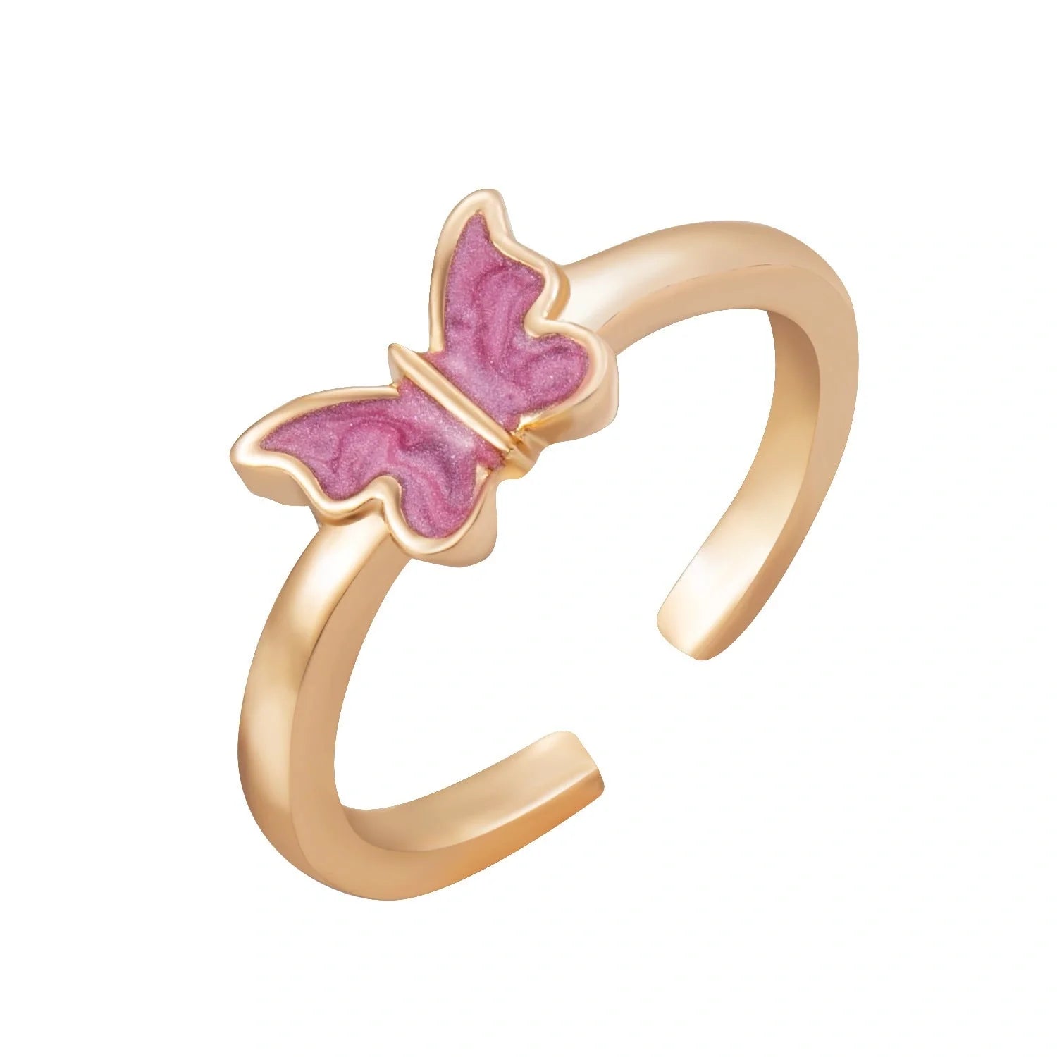 Stylish adjustable butterfly couple rings in punk design, perfect for symbolising love and individuality.