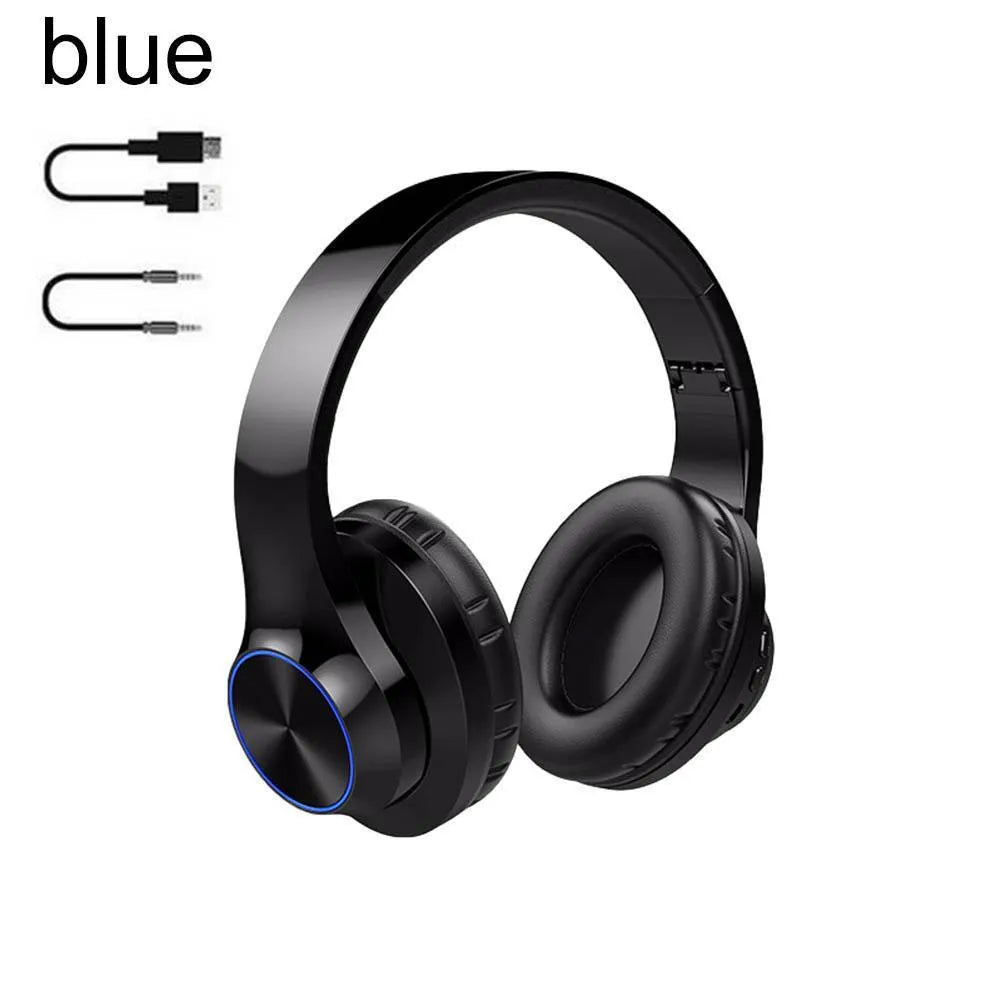 A11 wireless Bluetooth headset in blue or white, showing head-mounted design.