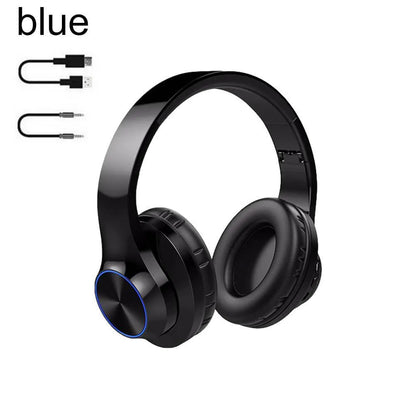 A11 wireless Bluetooth headset in blue or white, showing head-mounted design.